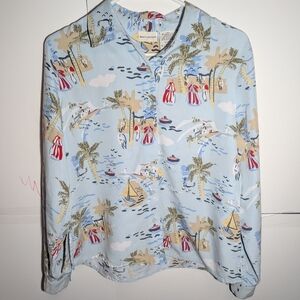 White Stag Long Sleeve Women's Blouse With Nautical Pattern